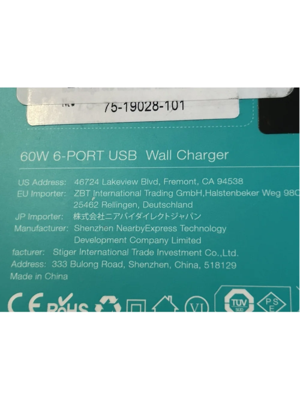 Ravpower 6 Port USB Wall Charger 60W Black Model RP-PC028